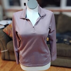 "Emily B" Muave Quarter-Zip Pullover Top